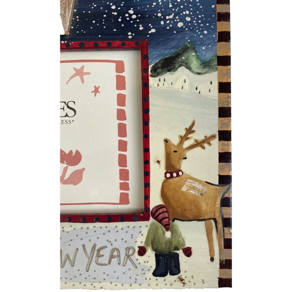 Vintage Exposures Hand Painted HAPPY NEW YEAR Picture Frame North Star UNIQUE - Picture 5 of 12
